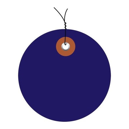 Box Packaging Plastic Circle Tags, Pre Wired, 3" Dia., Blue, 100/Pack G26076W